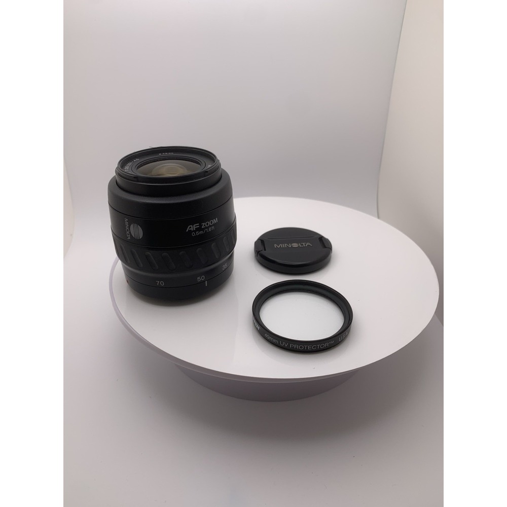Minolta AF Zoom 35-70mm 1:3.5 (22)-4.5 Camera Lens + Tiffen 49 Mm UV Filter